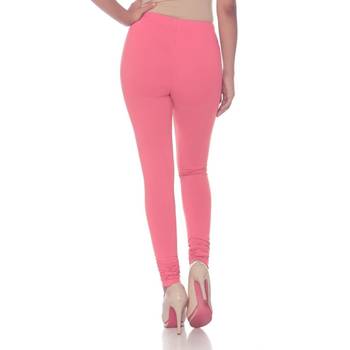 Pink Cotton Ethnic Wear Churidar Leggings For Women'S 3