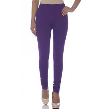 Purple Cotton Ethnic Wear Churidar Leggings For Women'S 1