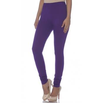 Purple Cotton Ethnic Wear Churidar Leggings For Women'S 2