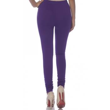 Purple Cotton Ethnic Wear Churidar Leggings For Women'S 3