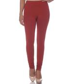Maroon Cotton Ethnic Wear Churidar Leggings For Women'S