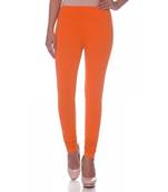 Orange Cotton Ethnic Wear Churidar Leggings For Women'S