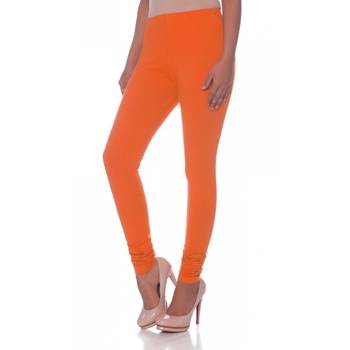 Orange Cotton Ethnic Wear Churidar Leggings For Women'S 2