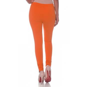 Orange Cotton Ethnic Wear Churidar Leggings For Women'S 3