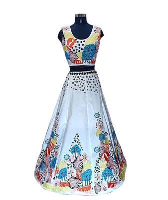 Offwhite worked taffeta designer lahenga with blouse 1