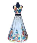 Offwhite worked taffeta designer lahenga with blouse