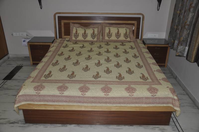 Lal Haveli Rajasthani Bedsheets for Double Bed Cotton 107 X 93 inches