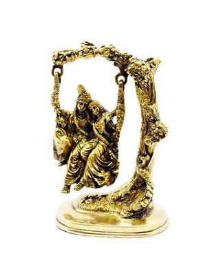Radha krishna jhoola made of brass available in 4.3"x7"x3" size. 1