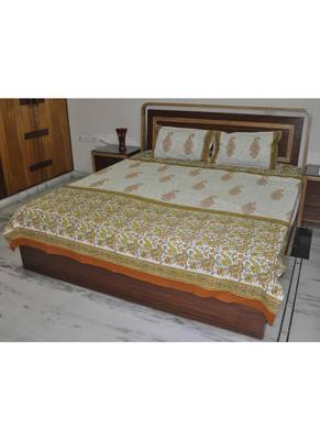 Printed Bed Sheet Double Bedspread Traditional Pillow Cover 83 By 107 Inches 2