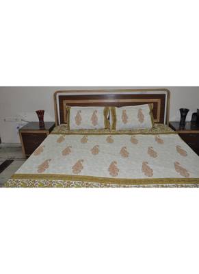 Printed Bed Sheet Double Bedspread Traditional Pillow Cover 83 By 107 Inches 3