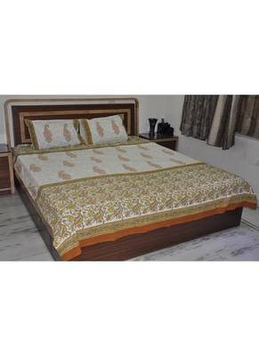 Printed Bed Sheet Double Bedspread Traditional Pillow Cover 83 By 107 Inches 4