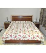 Kantha Work Decoative Floral Print Bedsheets 110 X 90 Inches