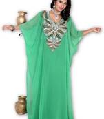 Pista embroidered georgette moroccan islamic kaftans