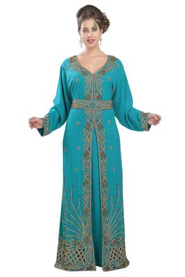 Phirozy embroidered georgette moroccan islamic kaftans 3