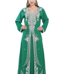 Rama green embroidered georgette moroccan islamic kaftans