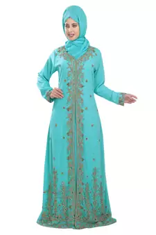 Phirozy embroidered georgette moroccan islamic kaftans