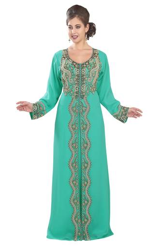 Phirozy embroidered georgette moroccan islamic kaftans