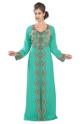 Phirozy embroidered georgette moroccan islamic kaftans 1