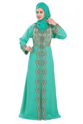 Phirozy embroidered georgette moroccan islamic kaftans 3