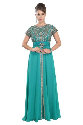 Phirozy embroidered georgette moroccan islamic kaftans