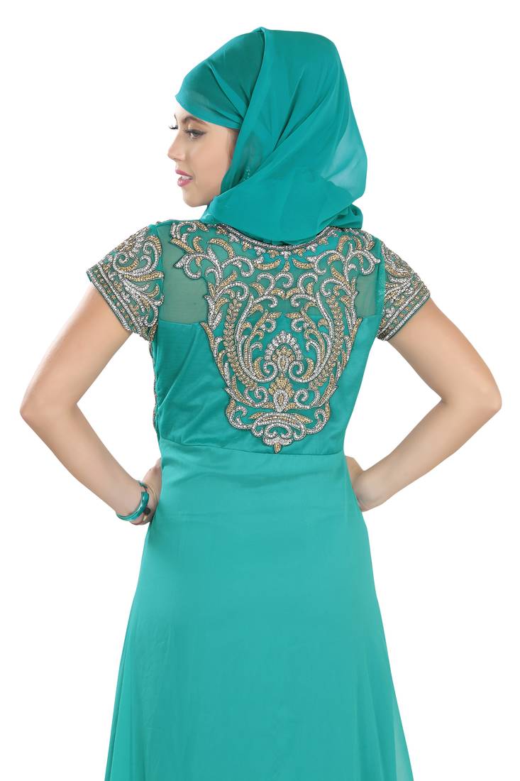 Phirozy embroidered georgette moroccan islamic kaftans