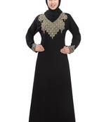 Black embroidered georgette moroccan islamic kaftans