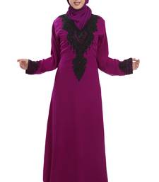 Wine embroidered georgette moroccan islamic kaftans