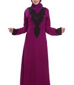 Wine embroidered georgette moroccan islamic kaftans
