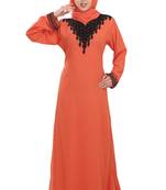 Tomato embroidered georgette moroccan islamic kaftans