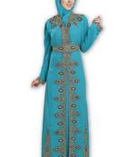 Phirozy embroidered georgette moroccan islamic kaftans