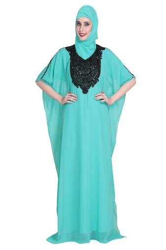 Phrozy embroidered georgette moroccan islamic kaftans
