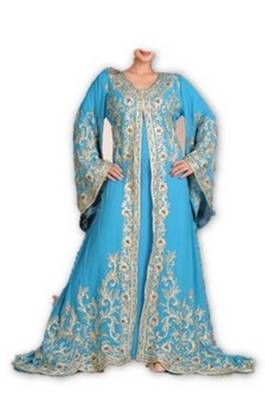 Phirozy embroidered georgette moroccan islamic kaftans 1