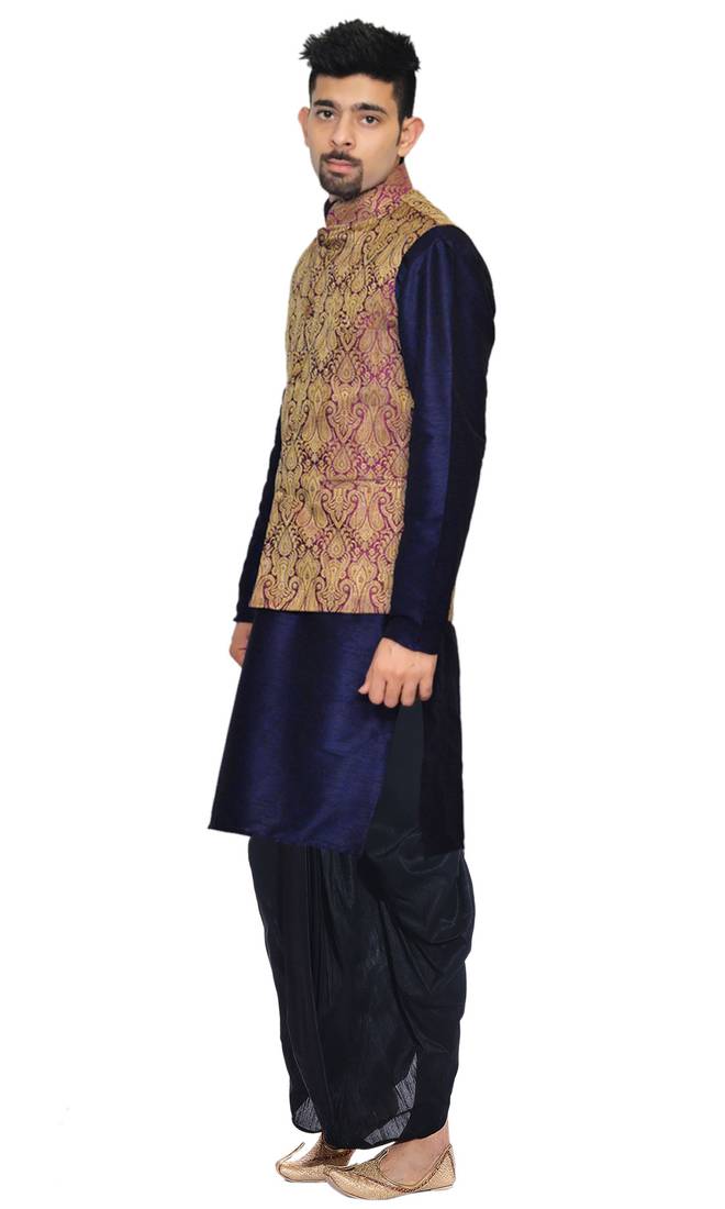 Sky Blue Kurta Dhupion Art Silk Dhoti
