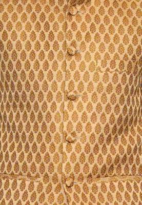 White Woven Art Silk Dhoti Kurta 4