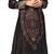 Black Color Printed Satin With Chiffon Abaya Burkha With Waist Belt Style And Hijab Scarf For Women