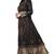 Black Color Printed Satin With Chiffon Abaya Burkha With Waist Belt Style And Hijab Scarf For Women