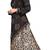 Black Color Printed Satin With Lycra + Chiffon Abaya Burkha With Waist Belt Style And Hijab Scarf For Women