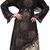 Black Color Printed Satin With Lycra + Chiffon Abaya Burkha With Waist Belt Style And Hijab Scarf For Women