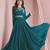 Dark Aqua Blue Georgette Designer Long Party Wear Kurti
