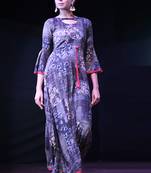 Black Rayon Designer Long Party Wear Kurti