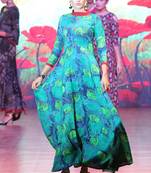 Green Rayon Designer Long Party Wear Kurti