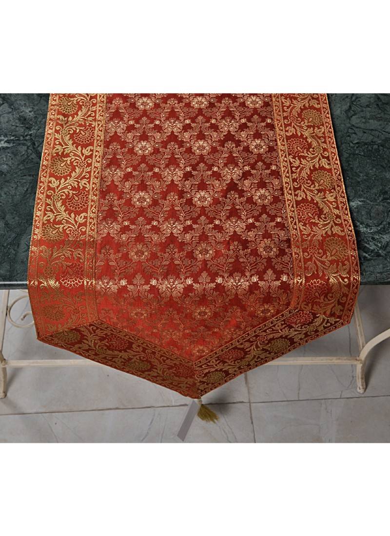 Lal Haveli Handmade Silk Table Runner 78 x 17 Inches LAL HAVELI 2771852
