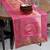 Lal Haveli Peacock Design Pink Color Silk Fabric Dining Table Runner 60 X 16 inches