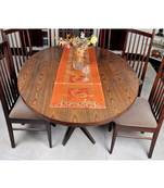 Lal Haveli Wedding Table Decorations Rectangular Orange Silk Table Runner 60 X 16 inches