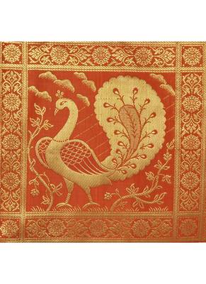 Lal Haveli Wedding Table Decorations Rectangular Orange Silk Table Runner 60 X 16 inches 3