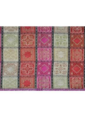 Banarasi Brocade Paisley Work Design Silk Table Runner 63 x 17 Inch Pink Color Mother's Day Gift 2