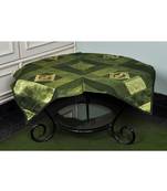 Banarasi Silk Elephant Work Table Cloth & Runner 35 X 35 Inches