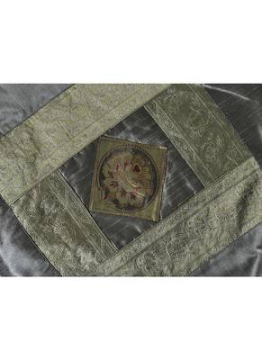 Handmade Floral Work Design Decorative Silk Center Table Cloth 35 X 35 Inches 3