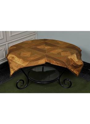 Home Decorative Elephant Work Silk Table Cloth 35 X 35 Inches 1
