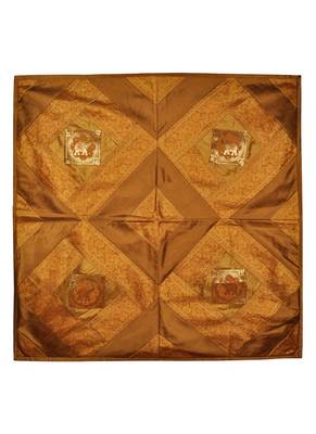 Home Decorative Elephant Work Silk Table Cloth 35 X 35 Inches 4